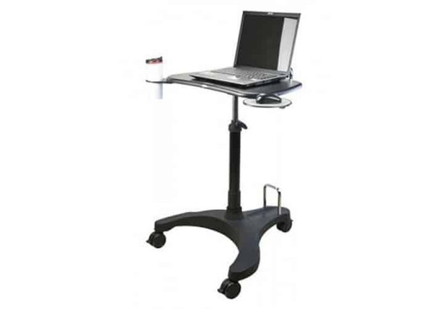 Black Laptop Cart 23.6 Mobile Table Fancasa Movable Portable Adjustable Notebook Computer Stand with Wheels 
