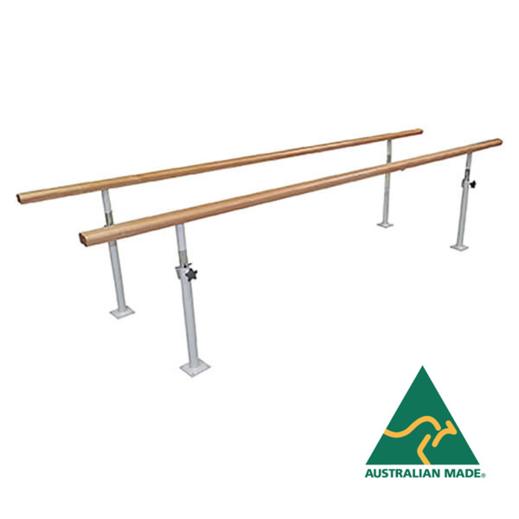 Access Ballet Rail Fixed Base with Adjustable Height Timber Handrail