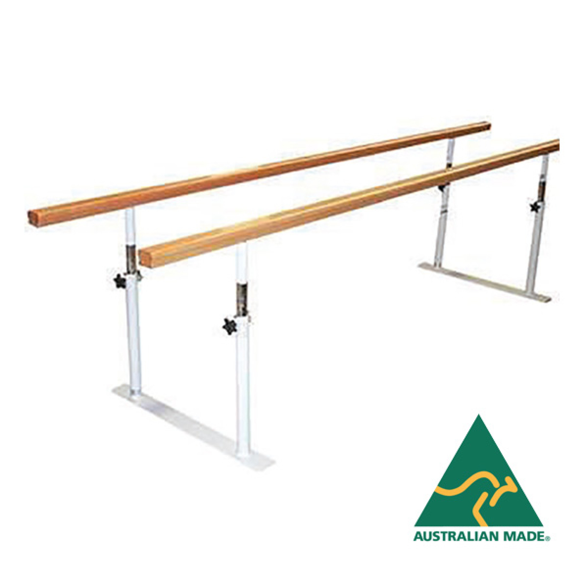 Access Ballet Rail - Fixed Base with Adjustable Height Timber Handrail
