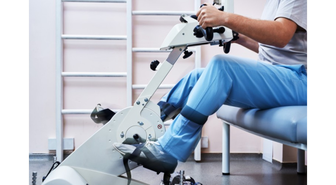 A patient doing rehab excercise