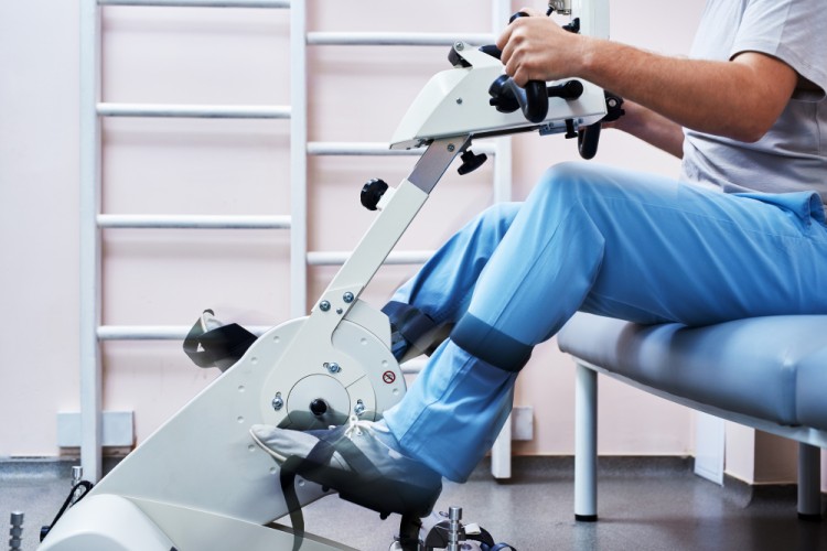 A patient doing rehab excercise